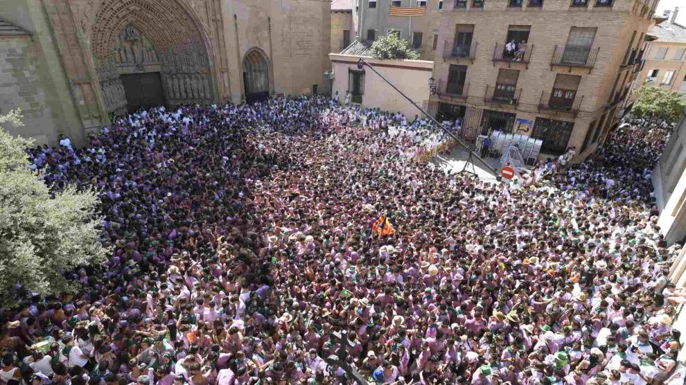 Chupinazo de las Fiestas de San Lorenzo en Huesca.