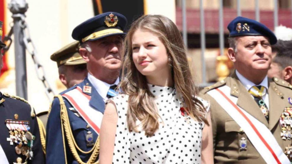 La princesa Leonor durante su visita a la Academia General Militar de Zaragoza