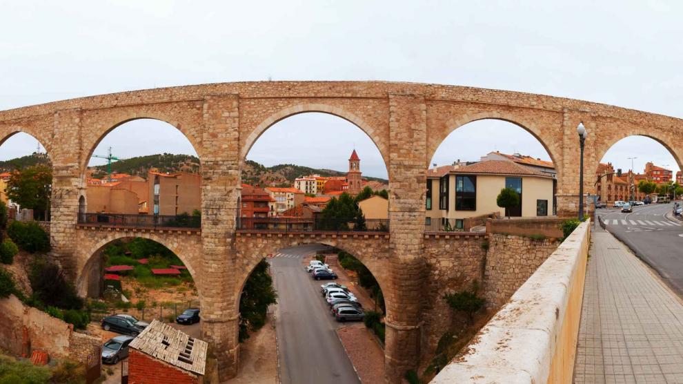 Vista panorámica del Acueducto de los Arcos de Teruel