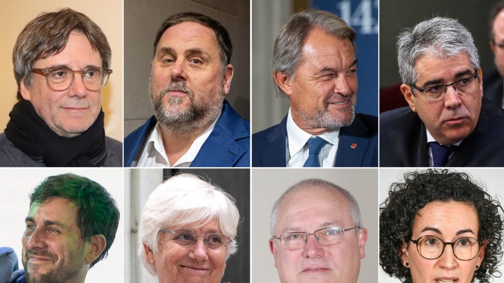 Carles Puigdemont, Oriol Junqueras, Artur Mas, Francesc Homs, Toni Comín, Clara Ponsatí, Lluís Puig y Marta Rovira..EUROPA PRESS..13/11/2023 [[[EP]]]