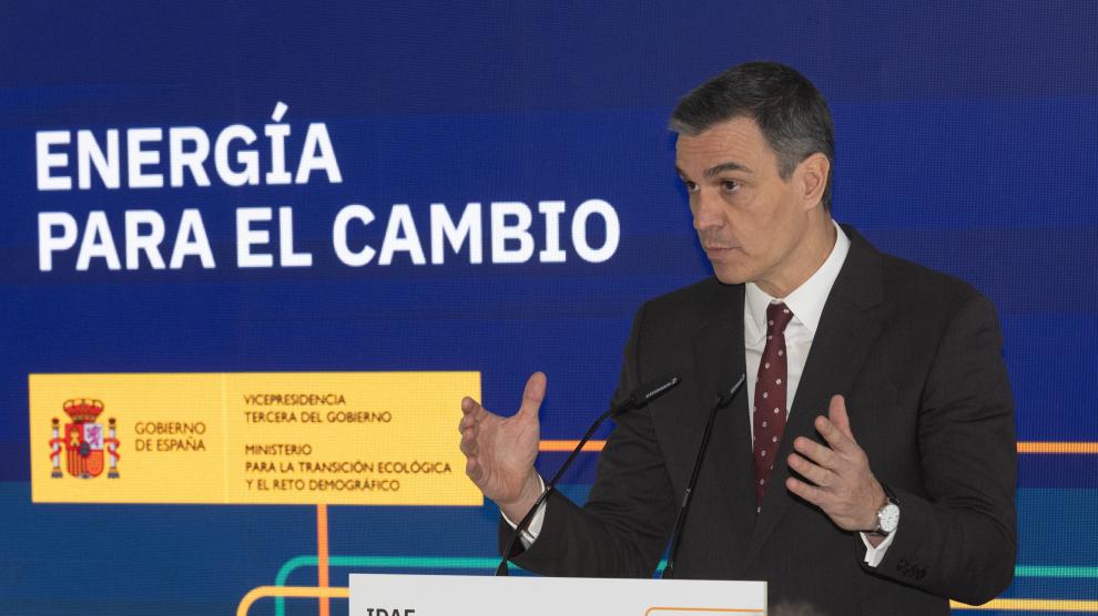 El presidente del Gobierno, Pedro Sánchez, en la inauguración de la feria Genera de energías renovables