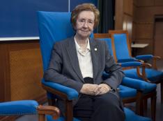 Margarita Salas, cuando fue nombrada senadora honoraria de la Facultad de Ciencias de la Universidad de Zaragoza.