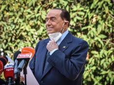 Berlusconi, a su salida del hospital.