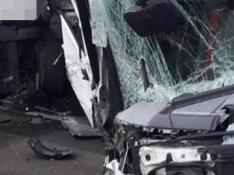 Tres heridos en un accidente en la A-68 entre tres camiones, en Figueruelas