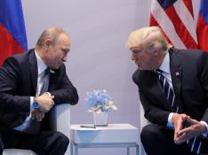 Vladímir Putin y Donald Trump, en el marco de la cumbre de líderes del G-20 en Osaka (Japón), el 28 de junio de 2019.
