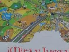 Soporte publicitario del mapa de la Comarca de la Hoya de Huesca para jugar esta Navidad.