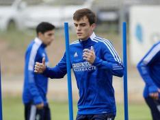 Francho, en un entrenamiento del Real Zaragoza