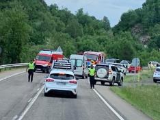 El accidente mortal se ha producido en este punto de la A-136, en el término municipal de Biescas.