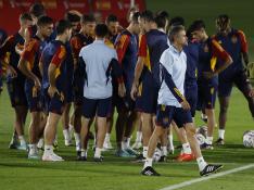 Entrenamiento de la selección española este martes en Catar