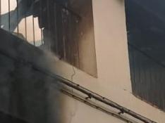 Vivienda afectada por un incendio en Alcampell.