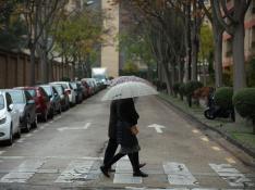 Jornada gris y lluviosa en Zaragoza