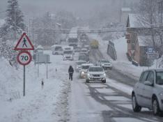 Temporal de nieve en la provincia de Huesca, este lunes 16 de enero.