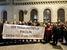 Cerca de 400 trabajadores de Pikolin protestan contra los despidos anunciados