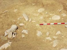 Las excavaciones en Los Bañales sacan a la luz fragmentos de esculturas romanas