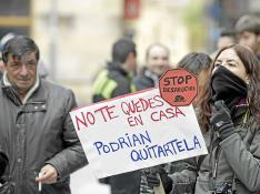 Manifestación contra los desahucios en Soria, en noviembre de 2013.