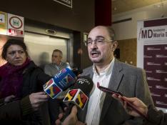 Javier ​Lambán exige a la DGA limpiar el Ebro y resarcir por la última crecida a los  agricultores