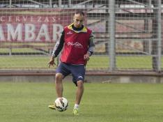 Natxo Insa, durante un entrenamiento del Real Zaragoza
