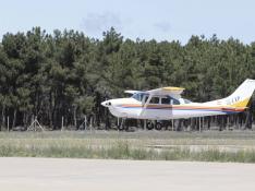 Avioneta en el aeródromo de Garray