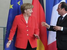 Merkel y Hollande en una foto de archivo