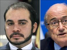 Los dos candidatos a la presidencia de la FIFA, Ali bin Al-Hussein y Joseph Blatter.