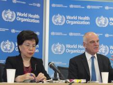 El enviado especial de la ONU para el ébola, en rueda de prensa.
