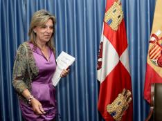 La delegada del Gobierno en Castilla y León, María José Salgueiro, a su llegada a la rueda de prensa