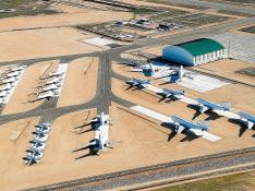 La zona de estacionamiento de aviones del aeropuerto de Teruel, en una imagen de archivo.
