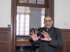 Juan José Omella, en Logroño al informar sobre su nuevo destino como arzobispado de Barcelona.