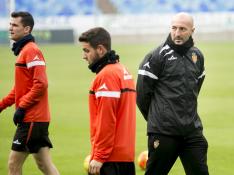 Ranko Popovic, durante el entrenamiento del Real Zaragoza de este viernes