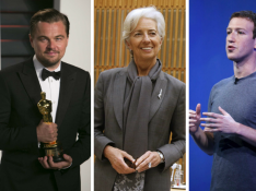 DiCaprio, Lagarde y Zuckerberg.