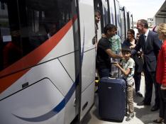 Llegada de los refugiados a Madrid.