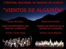 Cartel del Festival de Bandas 'Vientos de Algairén'.