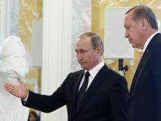 Vladimir Putin y Erdogan juntos en Moscú