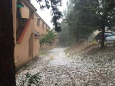 Una intensa granizada deja importantes daños en Alcalá de la Selva