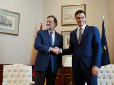 Rajoy y Sánchez se han reunido este lunes en el Congreso.
