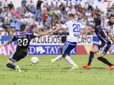 Barrera y Ros, en una acción de ataque conjunta de ambos en el partido de Copa ante el Valladolid. Barrera remató sobre el pie de Guitián dentro del área tras un pase de Ros.