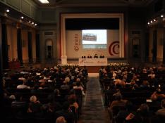 Salón de actos de la Cámara de Comercio durante la presentación del libro 'Grandes Empresarios Aragoneses' (2009).