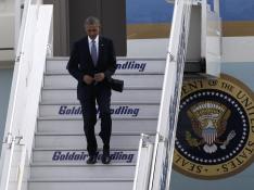 El presidente de Estados Unidos, a su llegada a la capital griega