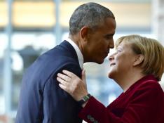 Merkel recibe a Obama en la cancillería