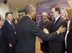 Mariano Rajoy junto a Barack Obama en Berlín
