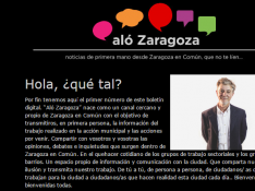 El portal informativo creado por Zaragoza en Común, 'Aló Zaragoza'.