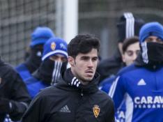Edu García, durante el entrenamiento del lunes.