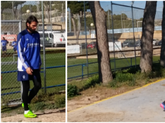 Samaras y Raí, camino de la sesión de vídeo que Raúl Agné preparó para el inicio del entrenamiento de este jueves.