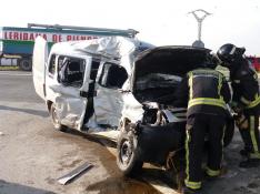 Un herido muy grave en un accidente de tráfico en la N-II a la altura de Bujaraloz