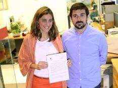 Lorena Ruiz y Ramón Espinar presentan la moción de censura contra Cristina Cifuentes.