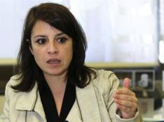 La portavoz de la candidatura de Sánchez a las primarias, Adriana Lastra.