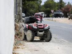 El quad que conducía Ángel Nieto en el momento del accidente.
