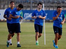 Lanzarote y los otros cuatro jugadores que han de irse, trabajan la parte física