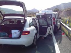 Nueve heridos en la colisión de tres vehículos en Viacamp 
