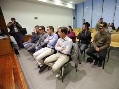 Los acusados, en la sala de vistas de la Audiencia Provincial de Zaragoza.